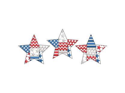 Patchwork Patriotic Star Outline