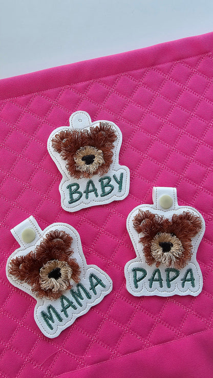 Mama Bear Papa Bear And Baby Keychain