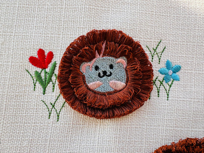 Hedgehog SET of 3 fringed Fluffy chenille wildlife animal machine