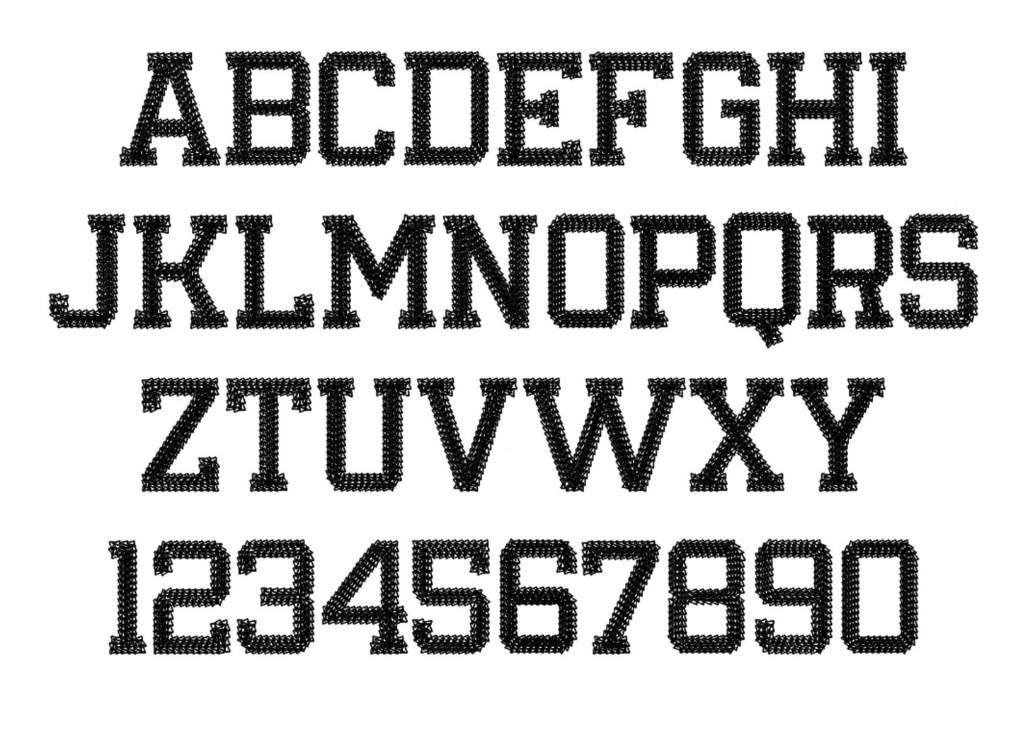 Hand Stitch Effect Sport Chain Font