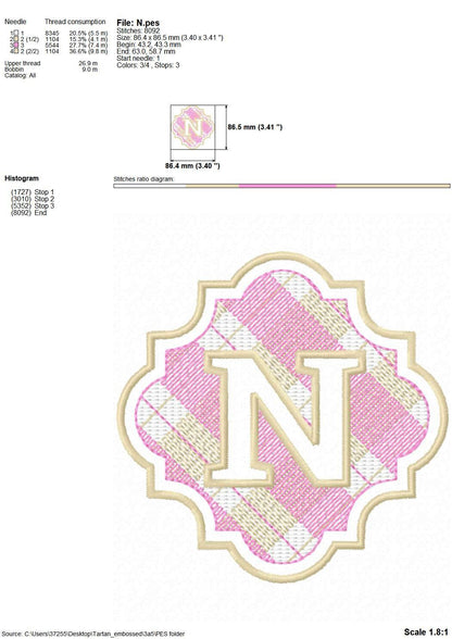 Embossed Towel Gingham Monogram Font