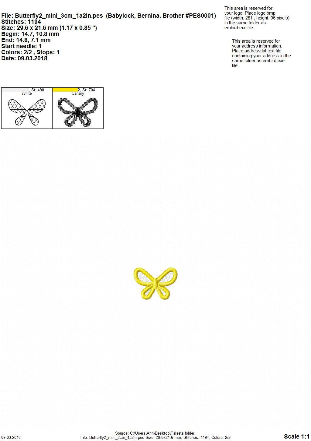 Mini Micro Wee Butterfly FSL