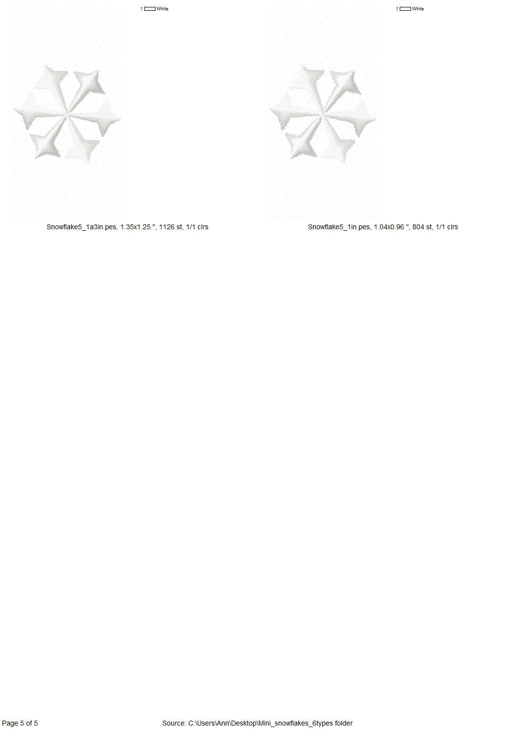 Snowflake Set of 5 and Bling Sparkle