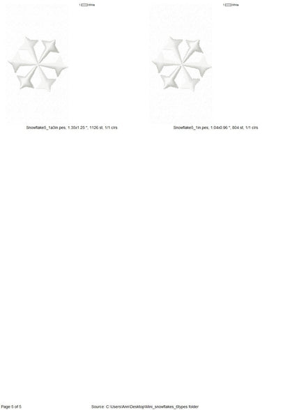 Snowflake Set of 5 and Bling Sparkle