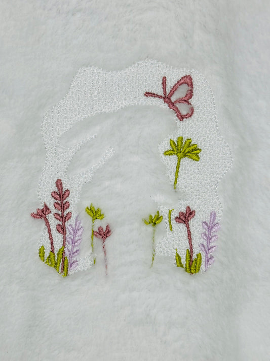 Embossed Floral Bunny