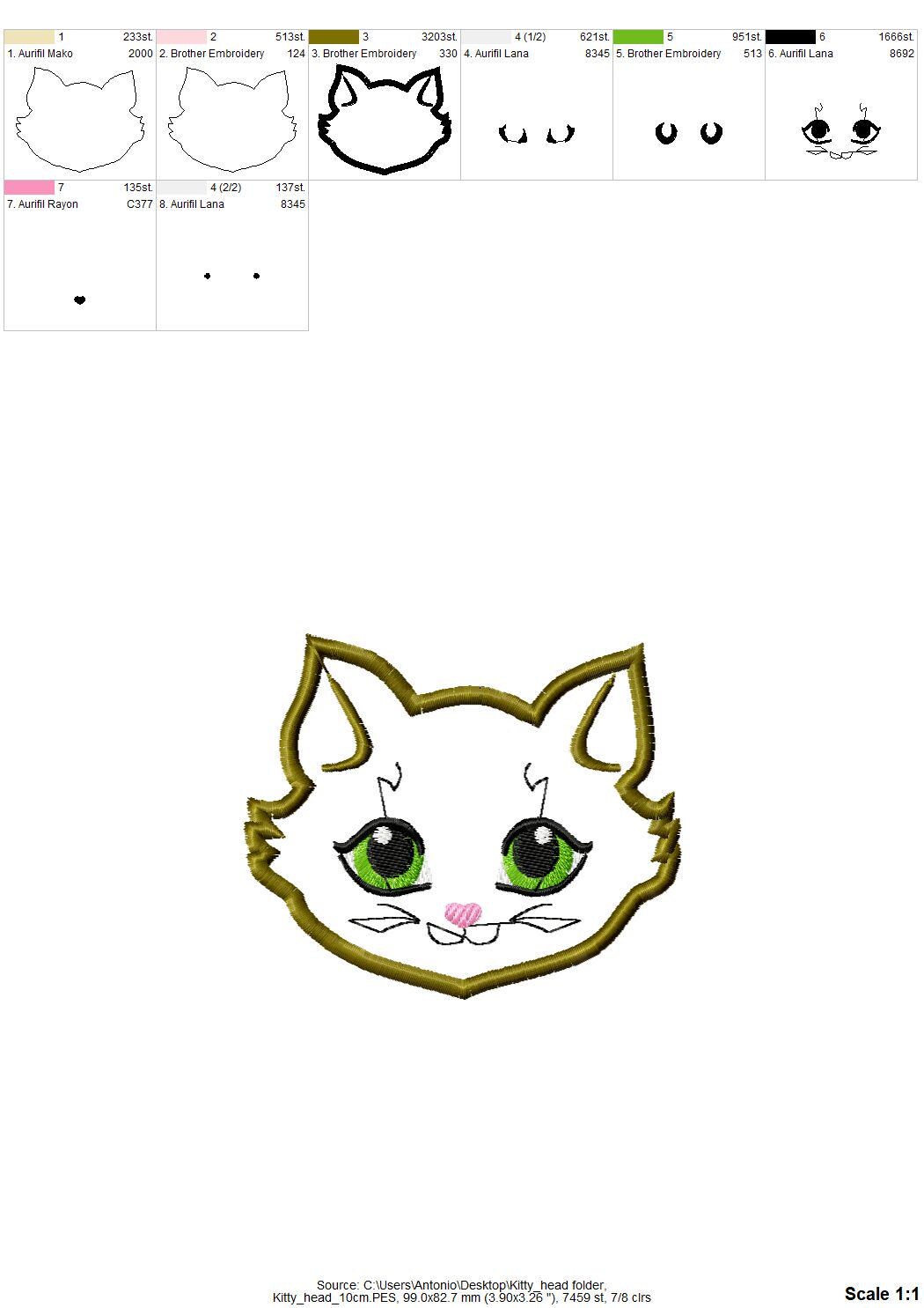 Little Kitty Cat Face Applique