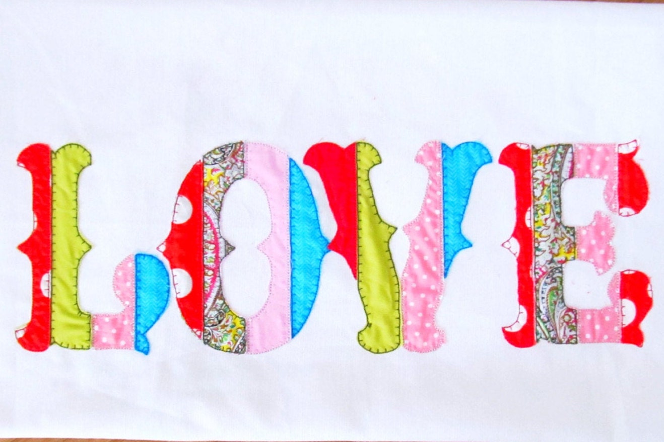 Patchwork Rag Edges Applique Font