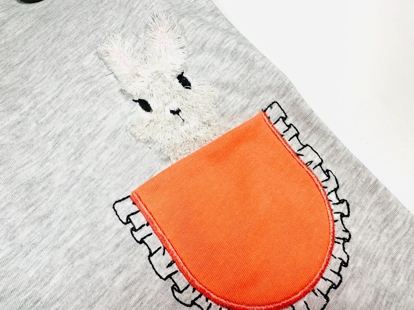 Peeking Fringed Fluffy Bunny Pocket