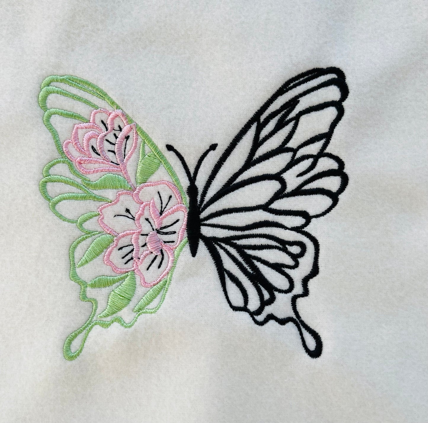 Floral Half Butterfly Outline Set of 2