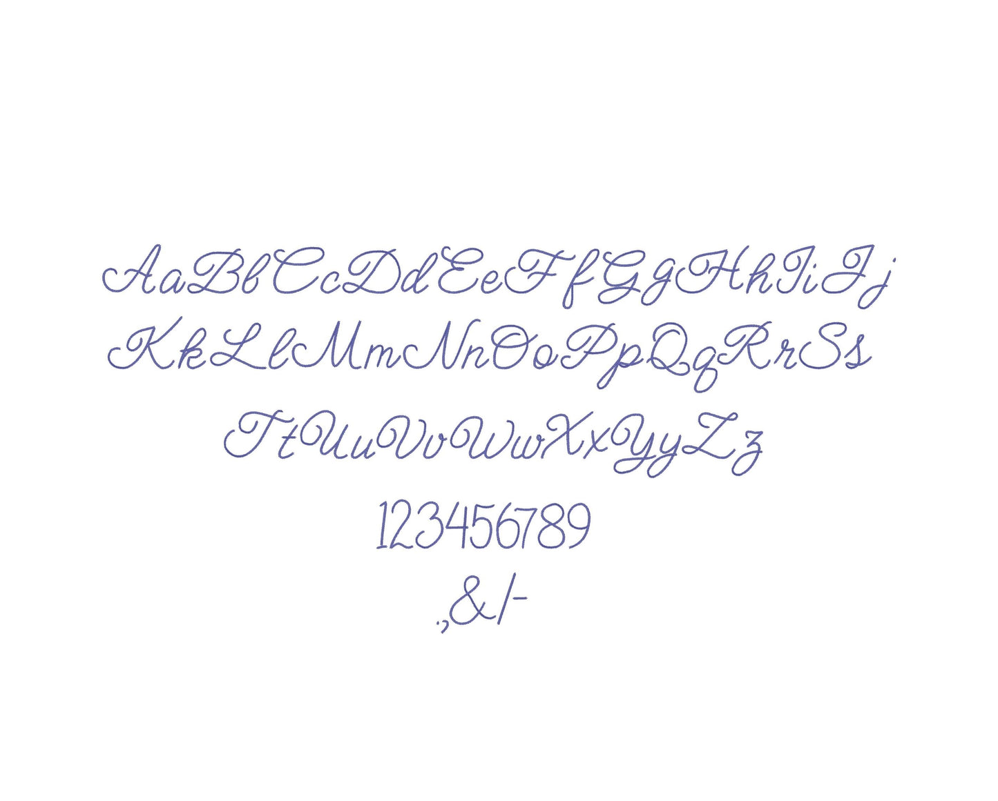 Tiny Chain FONT machine embroidery designs small sizes 1 up to 3 inch