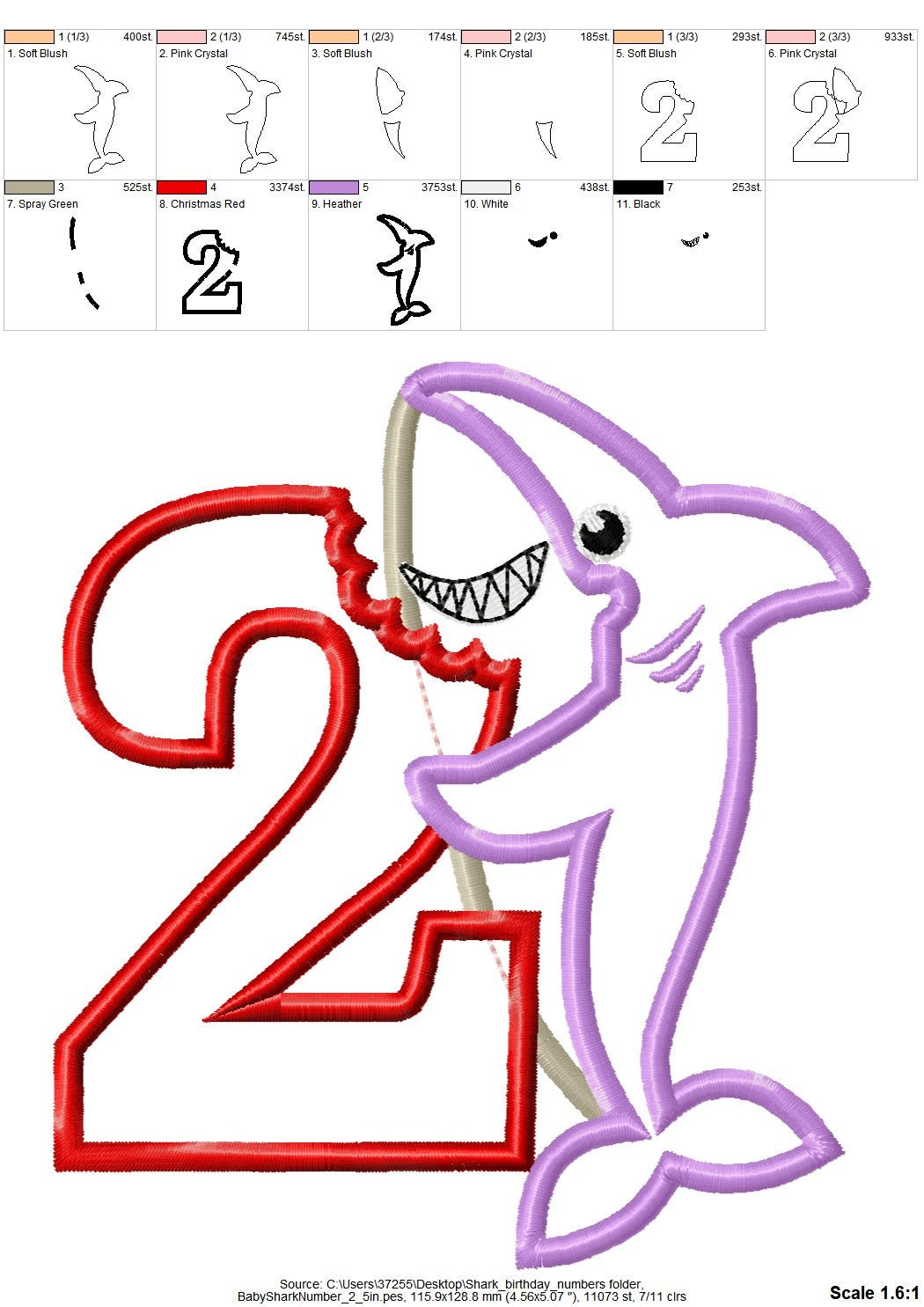 Baby Shark Birthday Number 2 Two