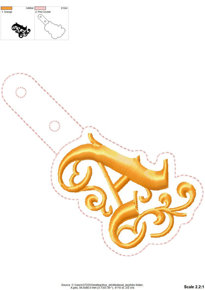 Gothic Monogram Keychain ITH