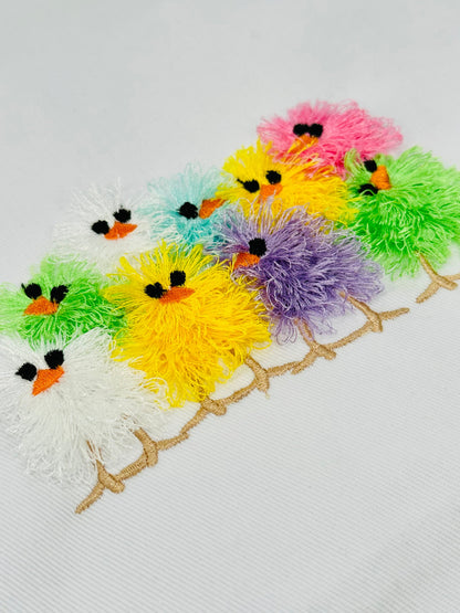 Fringed Little Chick Flock of 9