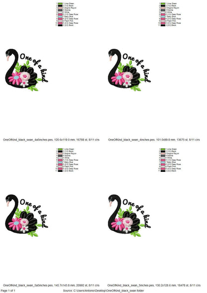 Boho Fringed Black Swan