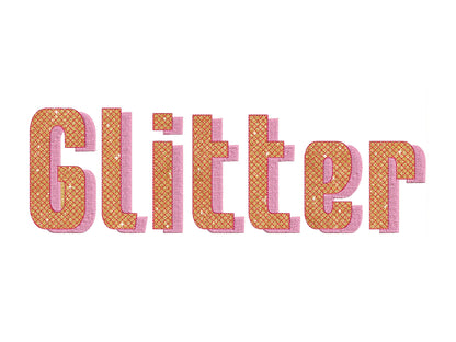 Glitter Shadow HTV vinyl Font