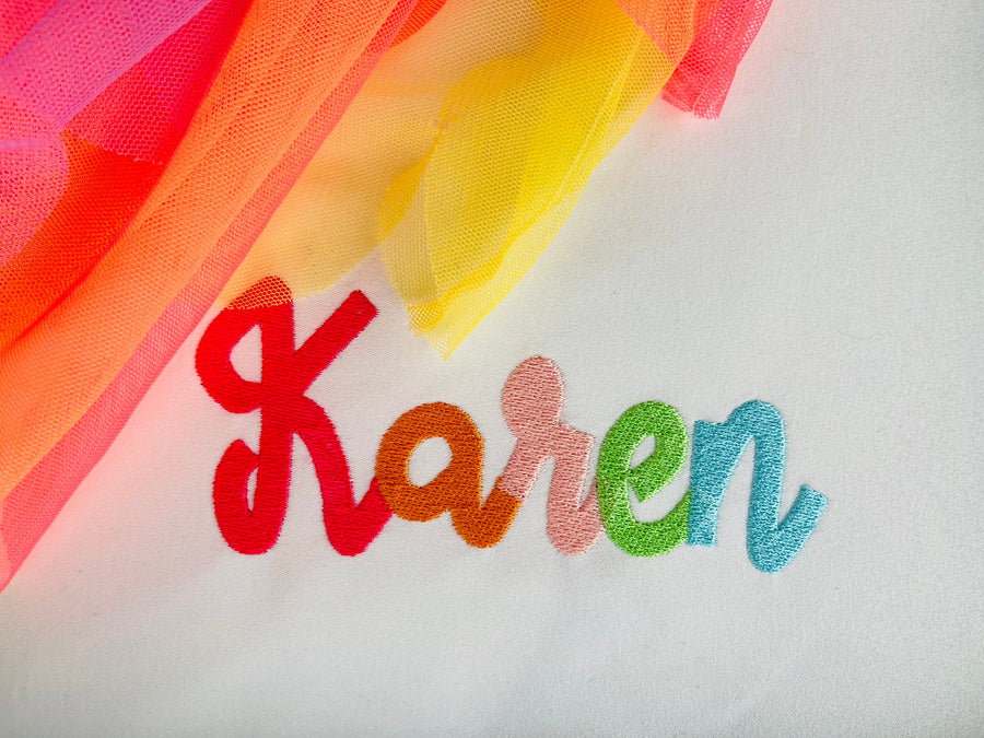 Fill Stitch Handwritten Font Karen
