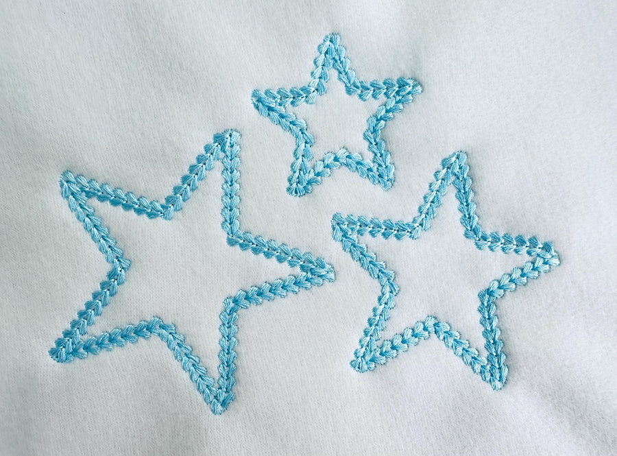 Extra bold chain stitch Star Machine Embroidery Designs mini sizes 1.5