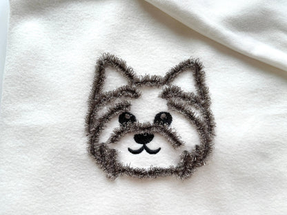 Fringed Dog Puppy Applique