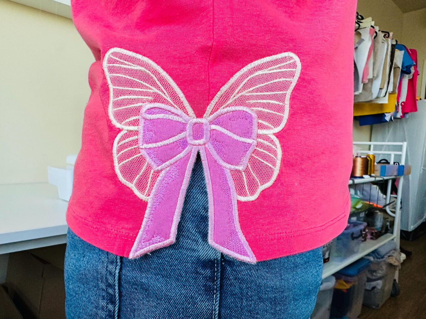 Butterfly Wings Side Bow Applique