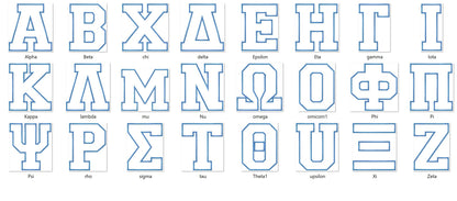 Sport Block Athletic Varsity Sororities Greek Font