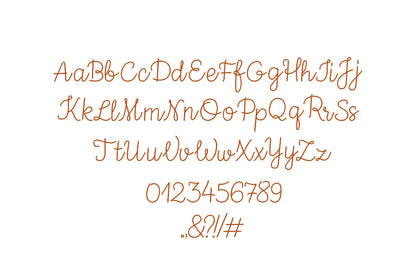 Tiny Chain FONT machine embroidery designs in small sizes 1 up to 2.2