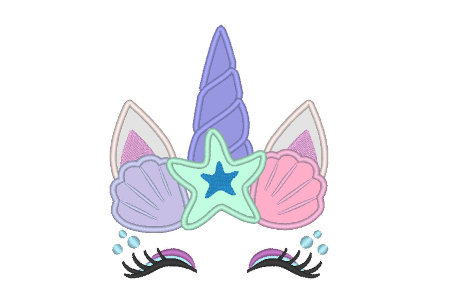 Mermaid Unicorn with Shell and Starfish