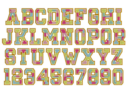 Faux Chenille Varsity Collegiate Font