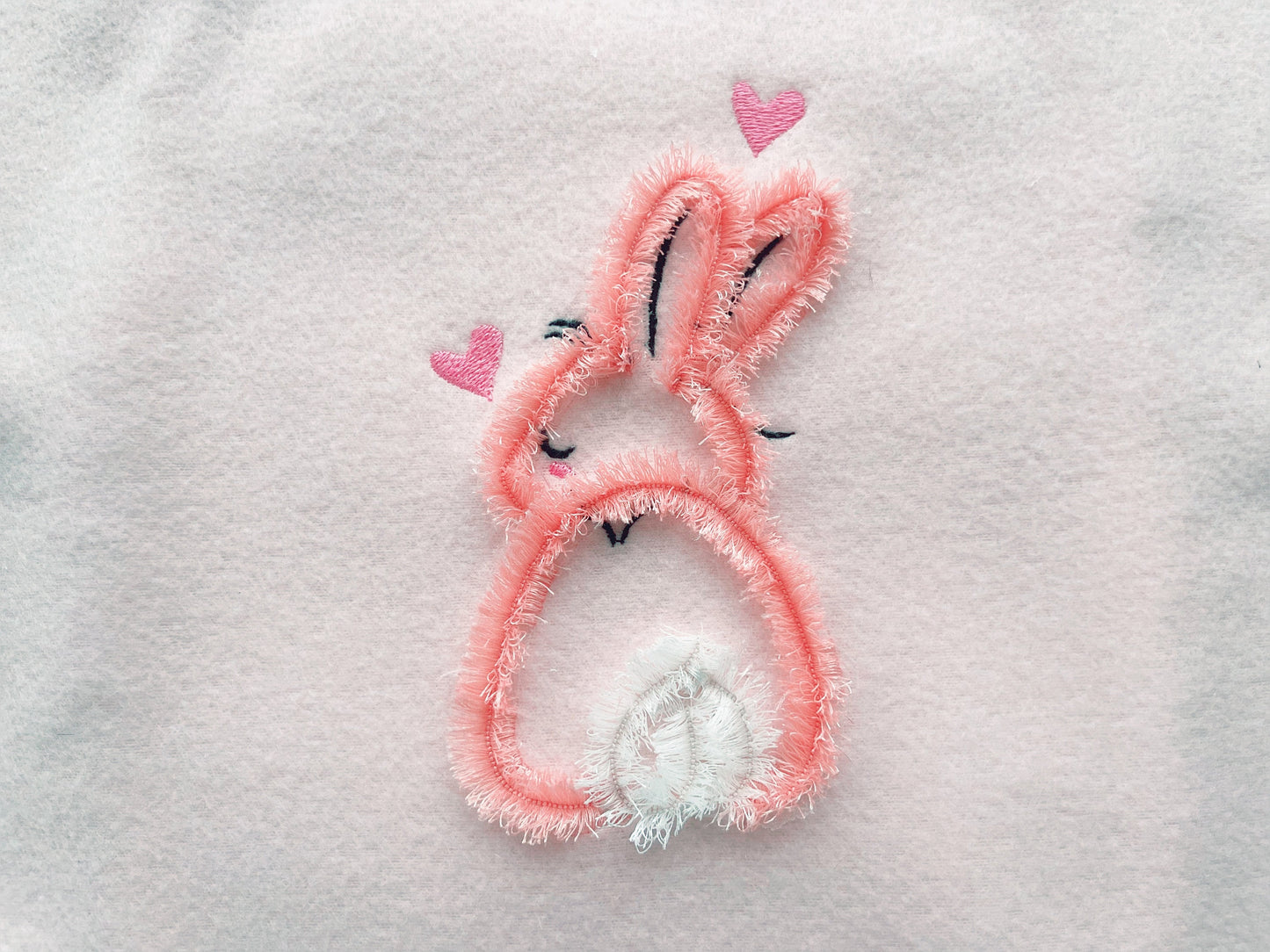 Fringed Little Easter Bunny Outline