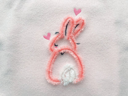 Fringed Little Easter Bunny Outline