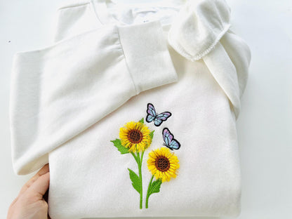 Two Fringed Sunflower and Butterfly