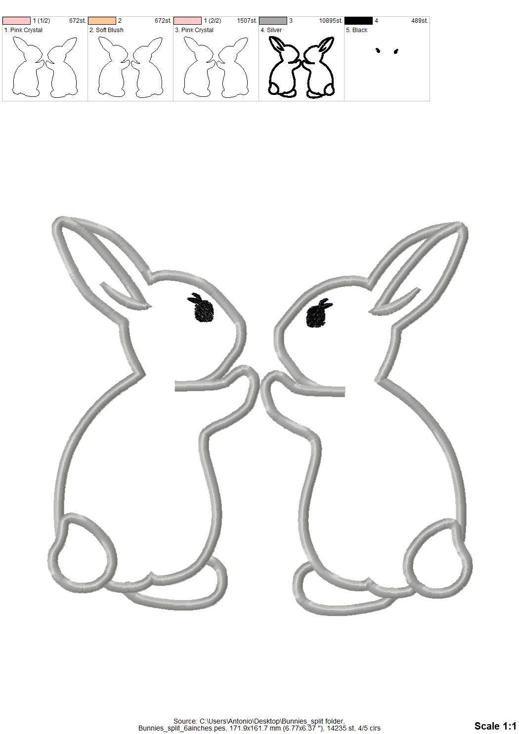 Cute Easter Bunnies Split Side Seam