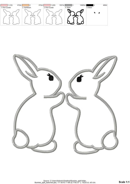 Cute Easter Bunnies Split Side Seam