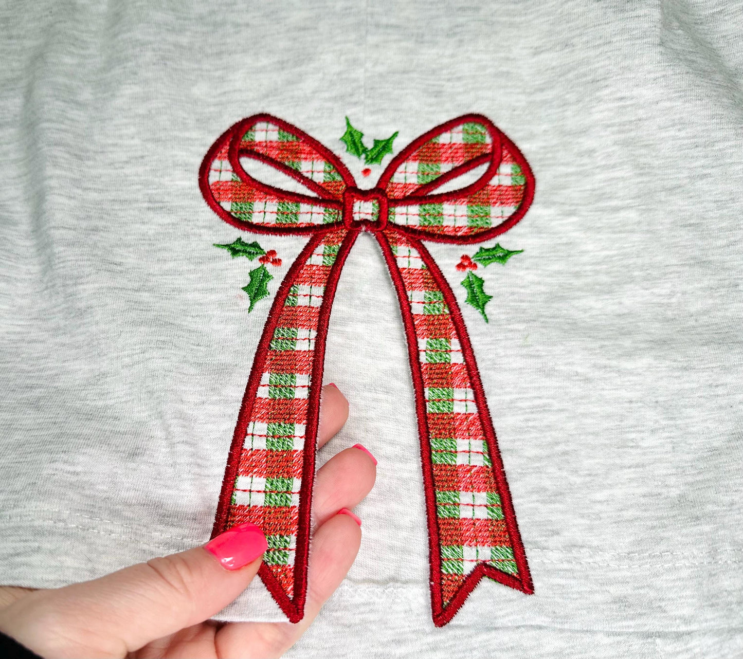 Gingham Plaid Christmas Bow