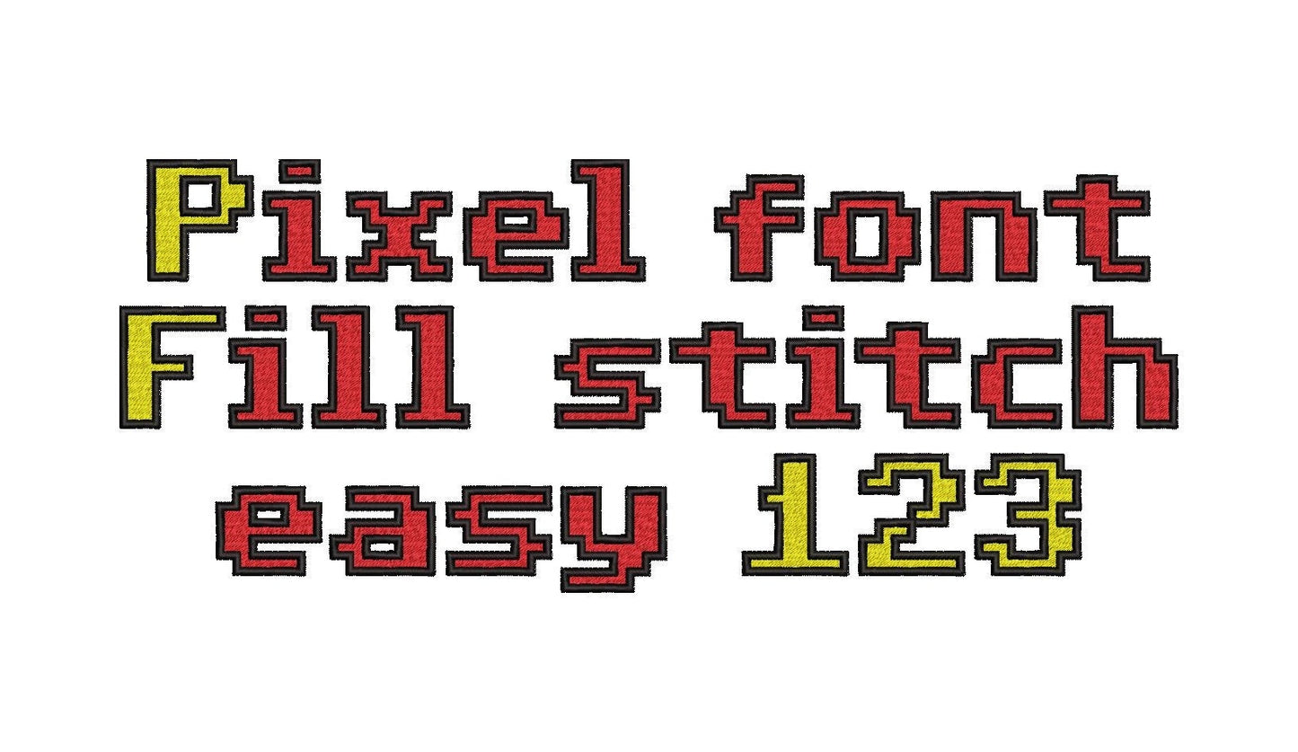 Fill Stitch Miner Bricks Pixel Font