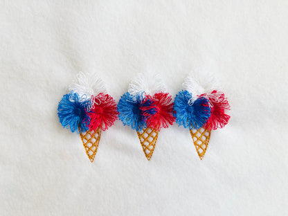 Mini Patriotic Fringed Ice Cream Cones