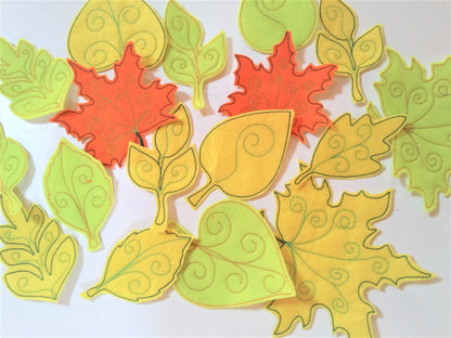 Summer Fall Leaf ITH Set of 7