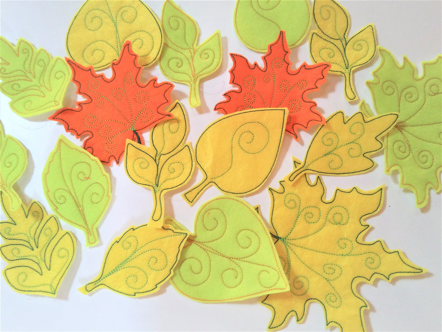 Summer Fall Leaf ITH Set of 7