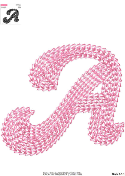 Wide Hand Stitch Effect Font