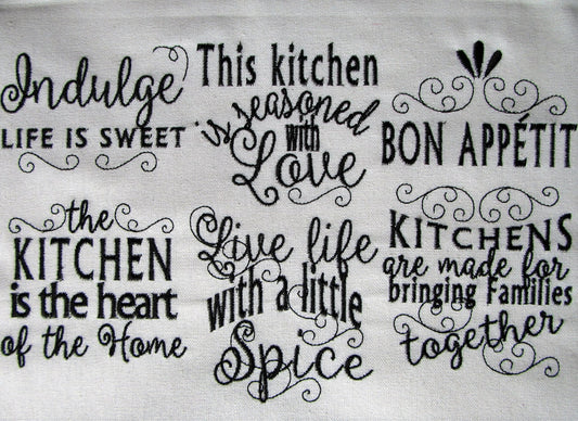 Kitchen Towel Lovely Saying Set