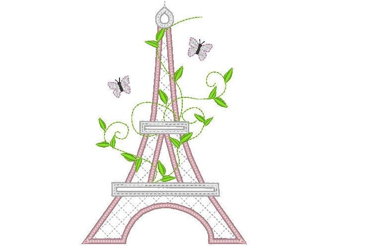 Romantic Eiffel Tower Applique