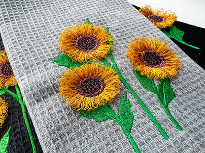 Three Fringed Sunflower Stems