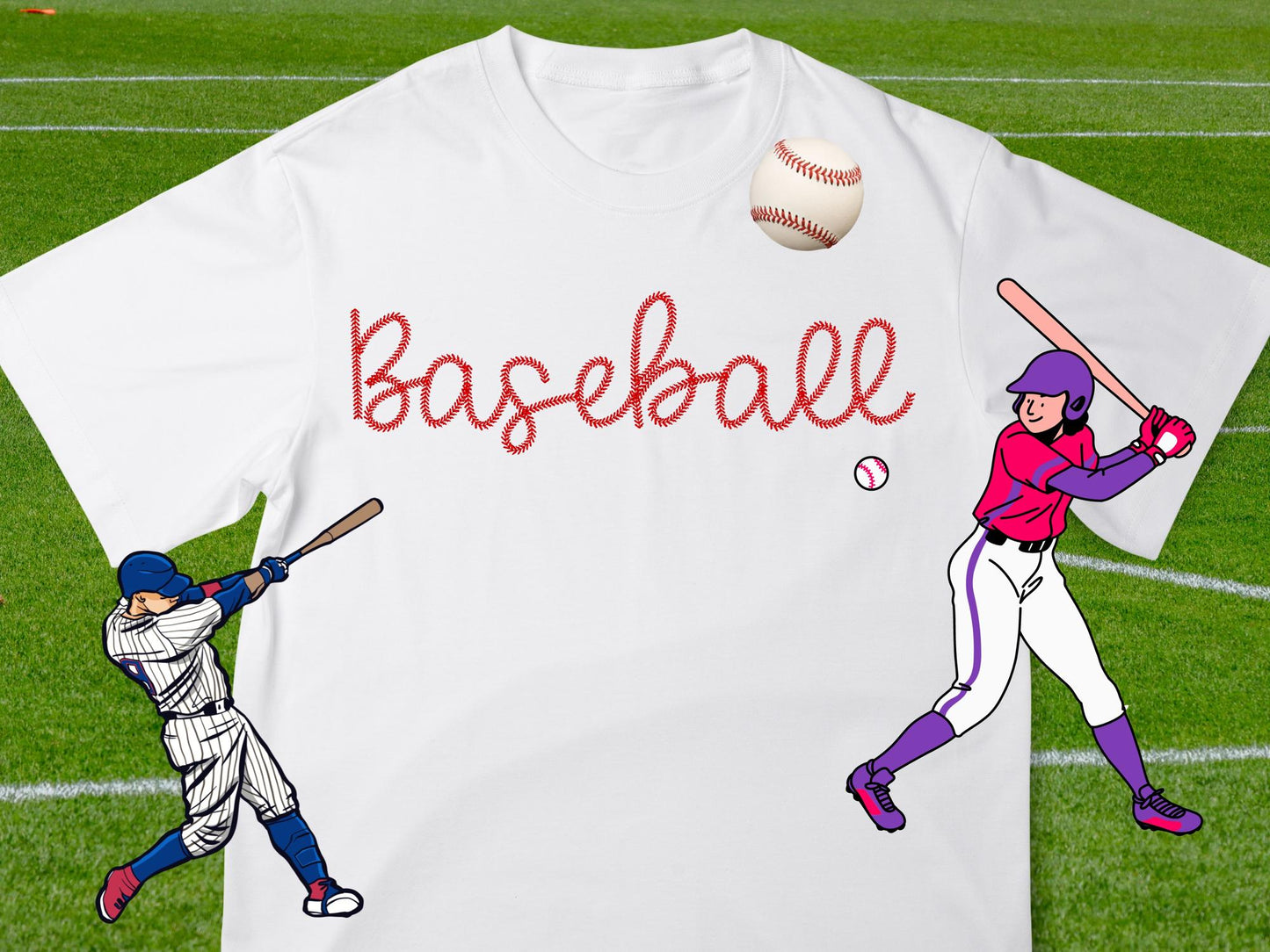 Sports Baseball Stitch Hanwritten Font