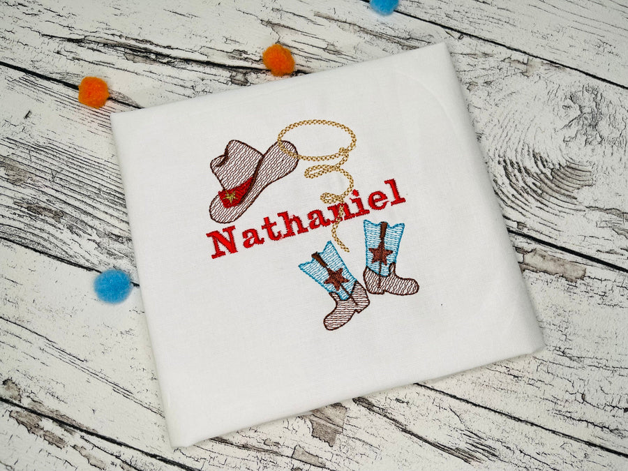 Light Stitch Cowboy Hat and Boots