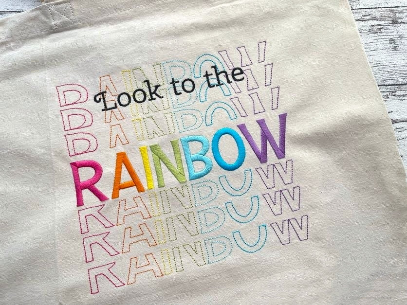 Stacked Font satin stitch and outline trend alphabet letters awesome