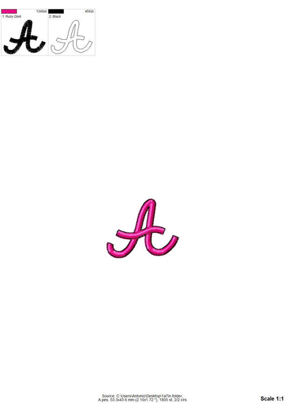 Satin Stitch and Outline Handwritten Font Barb