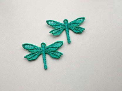 Dragonfly Earrings or Charm FSL