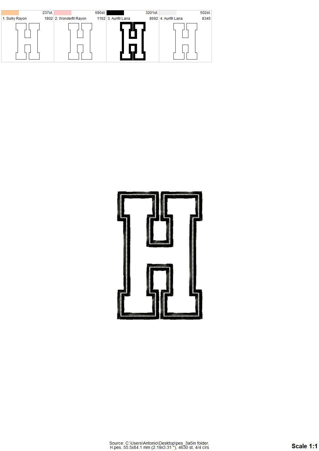 Athletic Sport High School Team Font Applique