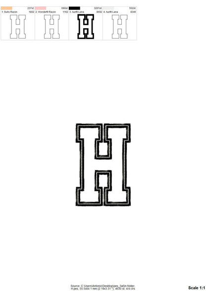 Athletic Sport High School Team Font Applique