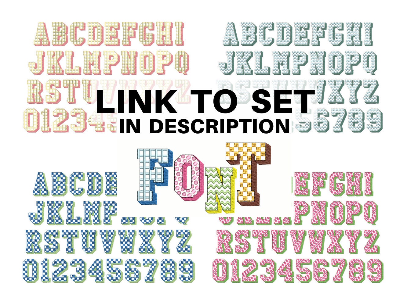 Checkered Patterned Block Shadow Font