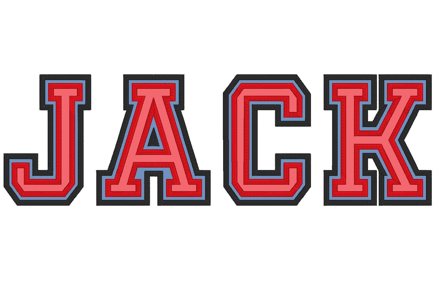Double Applique Athletic Sport Font